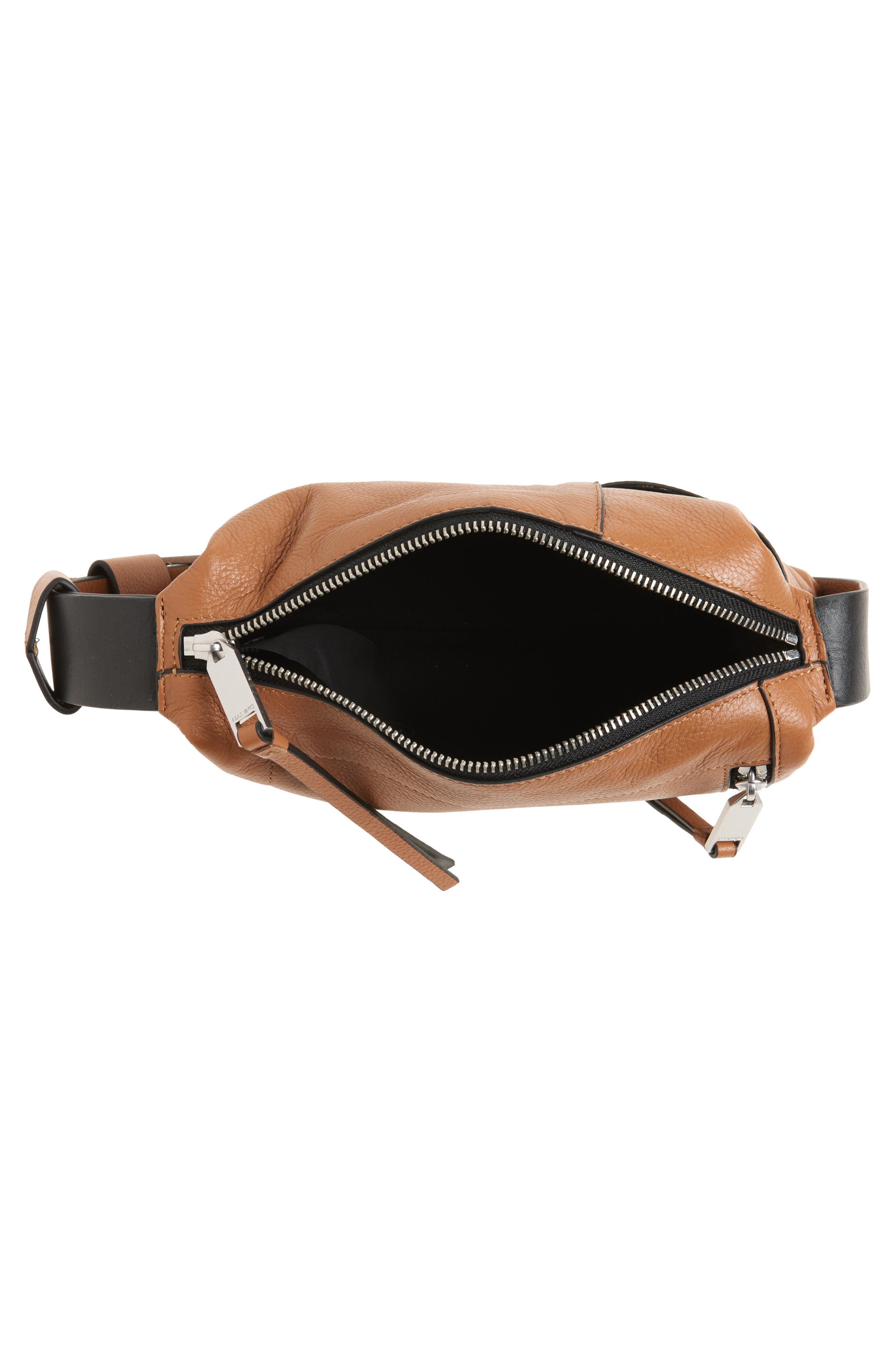 Small Alba Zip Leather Crossbody Bag, Alternate, color, ACETONE TAN BROWN