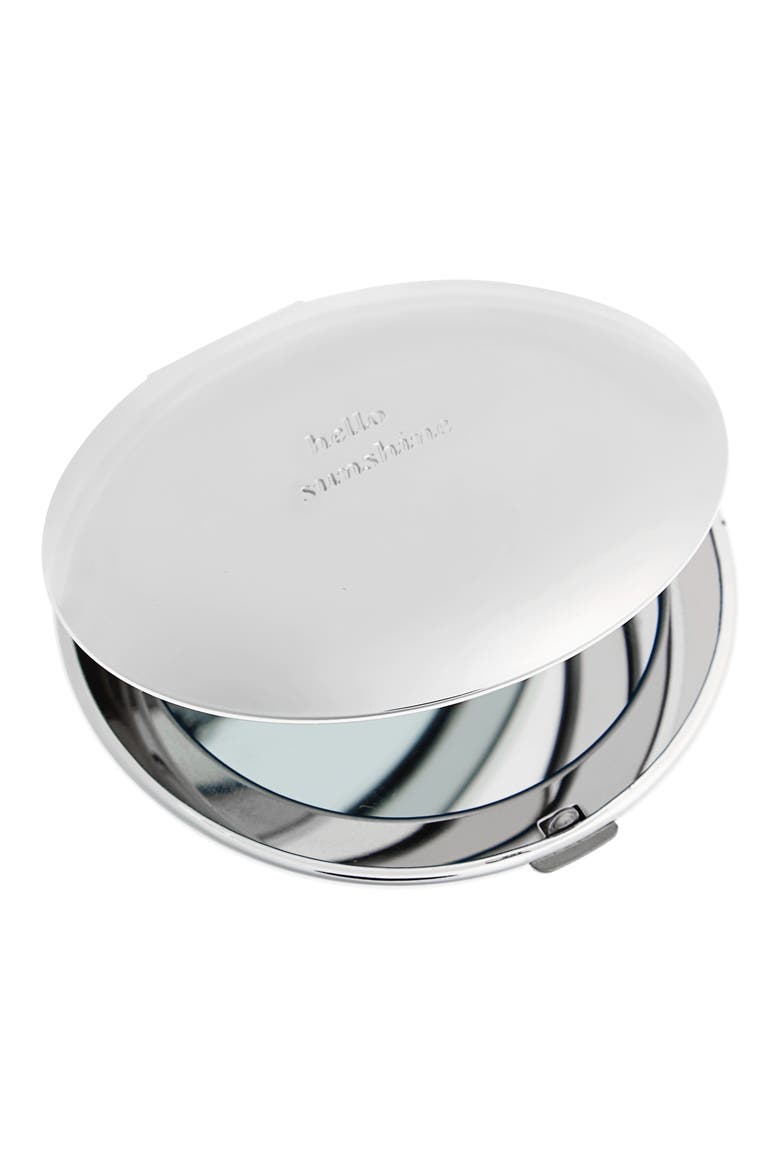hello sunshine compact mirror, Main, color, SILVER