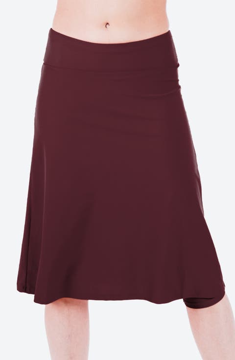 Long Swim Skort With Capri Leggings