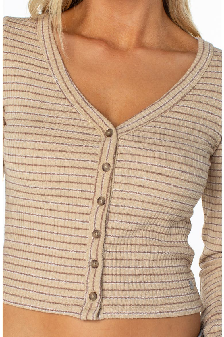 Terrace Stripe Rib Crop Top, Alternate, color, PEBBLE