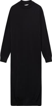 MANGO Oversize Long Sleeve Midi Sweater Dress