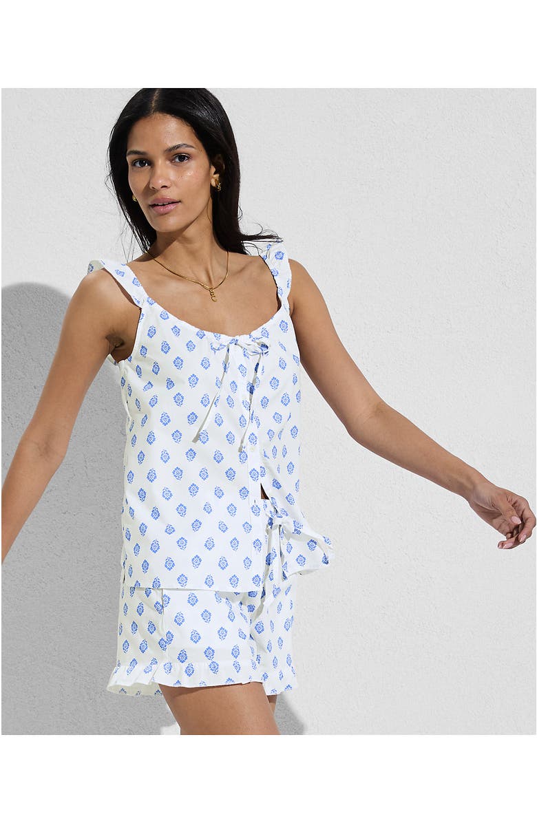 Lands' End Poplin 2 Piece Pajama Set - Tank Top and Shorts, Alternate, color, 