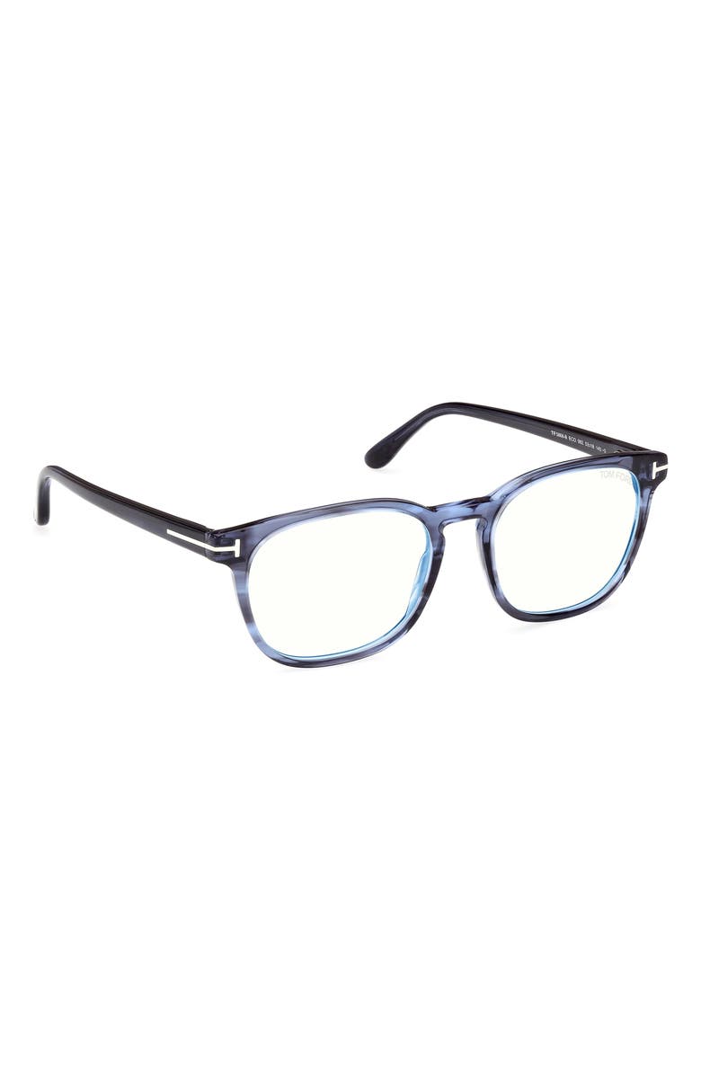 TOM FORD 53mm Square Blue Light Blocking Glasses, Alternate, color, Blue/Other