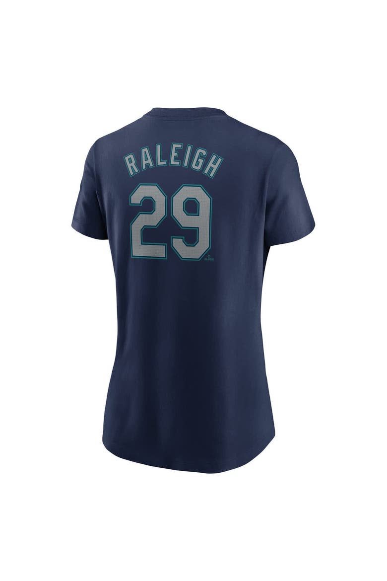 Women's Nike Cal Raleigh Navy Seattle Mariners Fuse Name & Number T-Shirt, Alternate, color, Navy