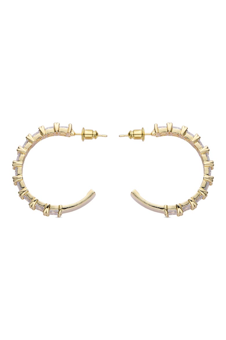 Eva CZ Huggie Hoop Earrings, Alternate, color, GOLD