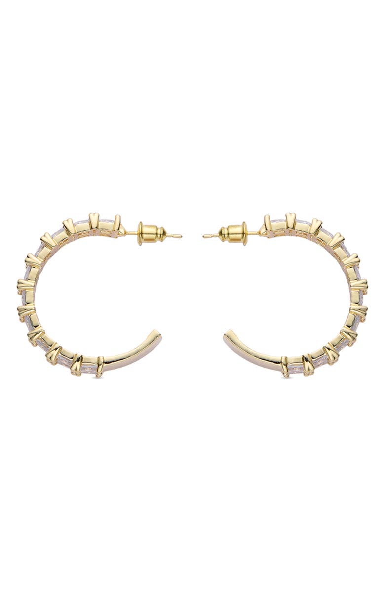 EYE CANDY LOS ANGELES Eva CZ Huggie Hoop Earrings, Alternate, color, Gold