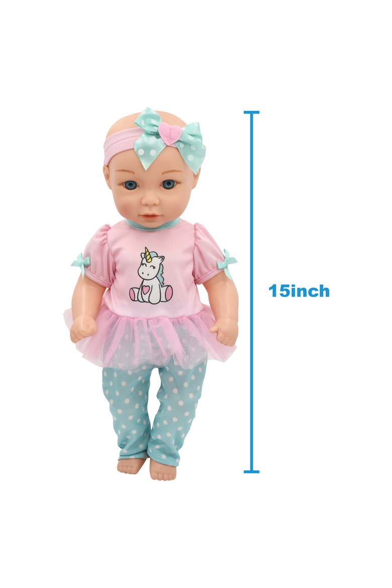 15" Hop On Baby Set Unicorn, Alternate, color, Multicolored