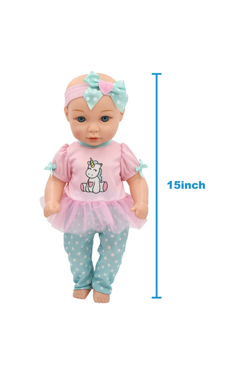 Little Darlings 15" Hop On Baby Set Unicorn, Alternate, color, Multicolored
