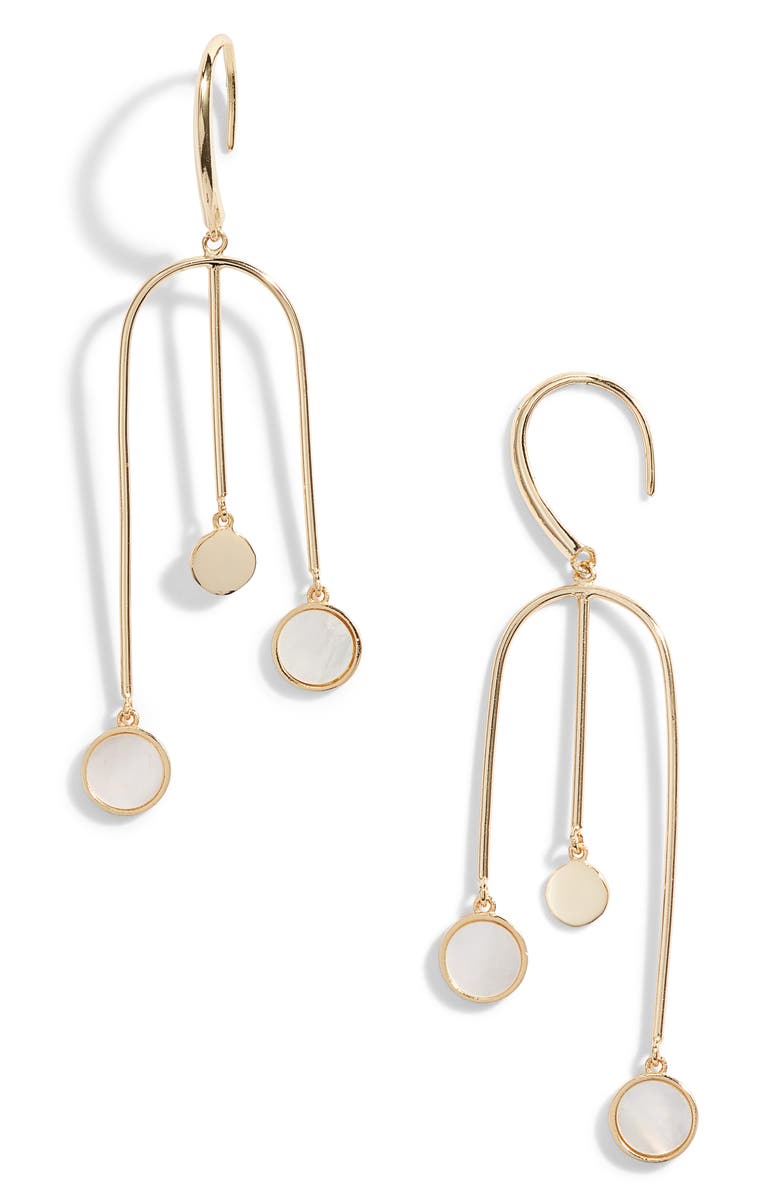 Argento Vivo Sterling Silver Argento Vivo Swing Drop Mother of Pearl Earrings, Main, color, 