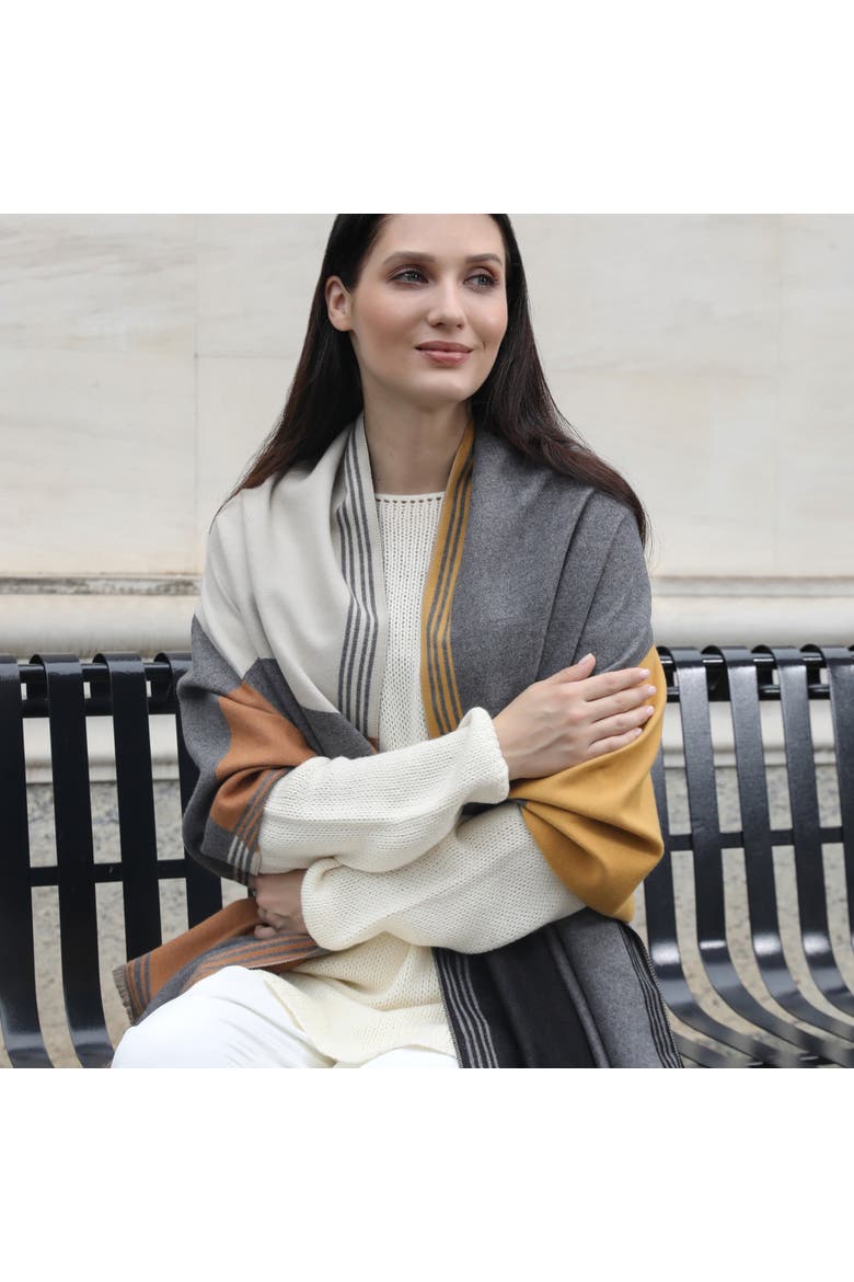 The Sophie Scarf, Alternate, color, Orange/Grey/Black