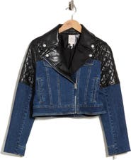 Cinq à Sept Joan Mixed Media Moto Jacket