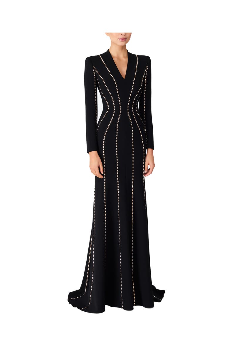 Jenny Packham Victoire Rhinestone-Embellished Maxi Gown, Alternate, color, Liquorice