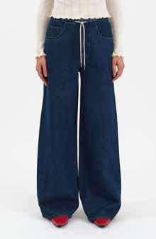 Madison Tie Waist Wide Leg Jeans
