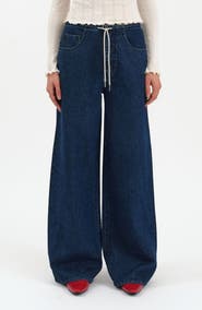 DAZE Madison Tie Waist Wide Leg Jeans