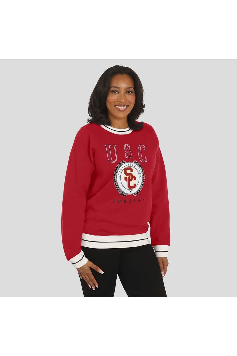 Women's WEAR by Erin Andrews Cardinal USC Trojans Seal Sweatshirt, Alternate, color, Cardinal