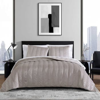 Velvet Linear Stitch Quilt Set