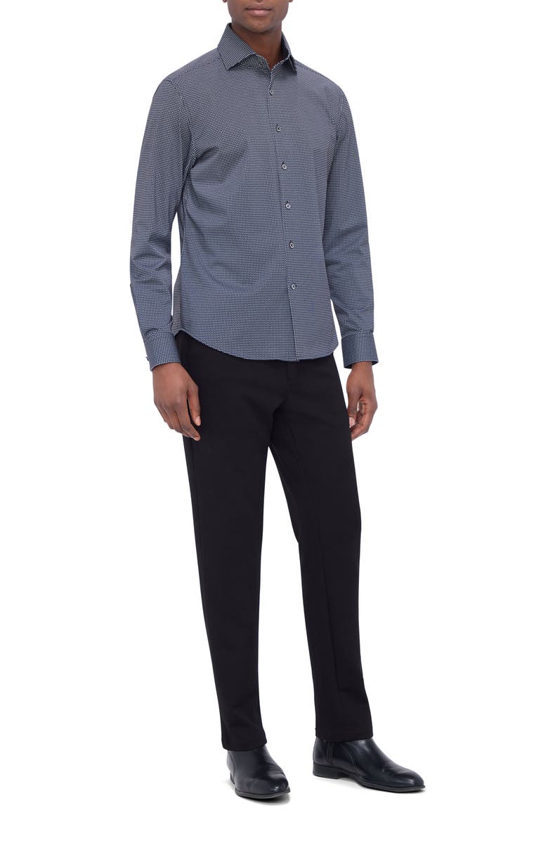 Bugatchi OoohCotton<sup>®</sup> Devon Button-Up Shirt, Alternate, color, Black