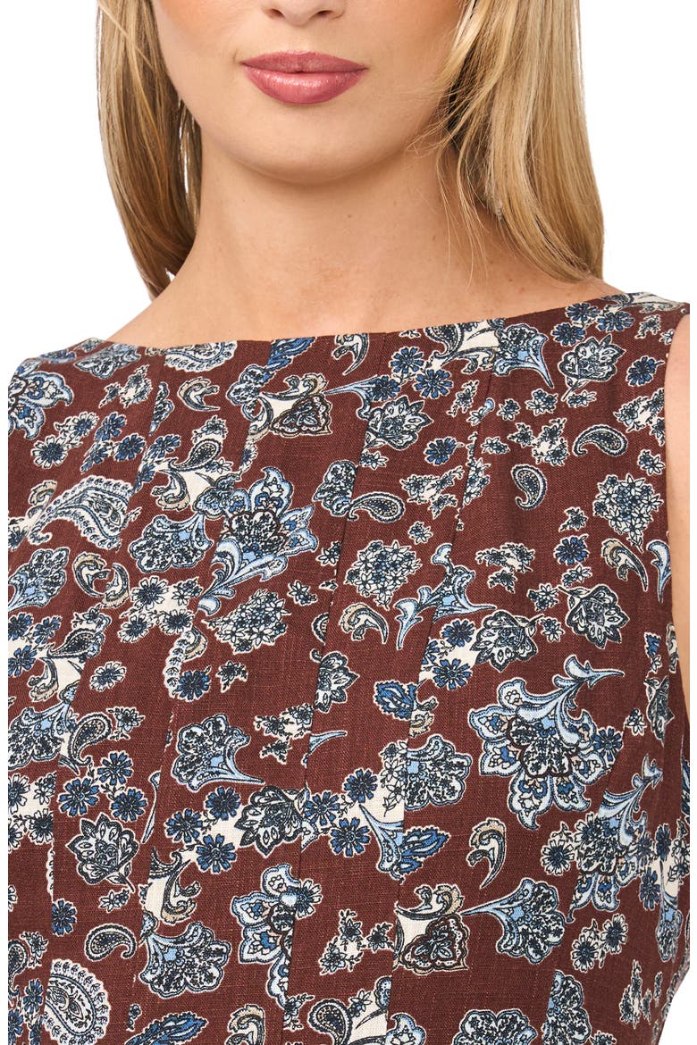 Seamed High Neck Minidress, Alternate, color, RUM RAISIN