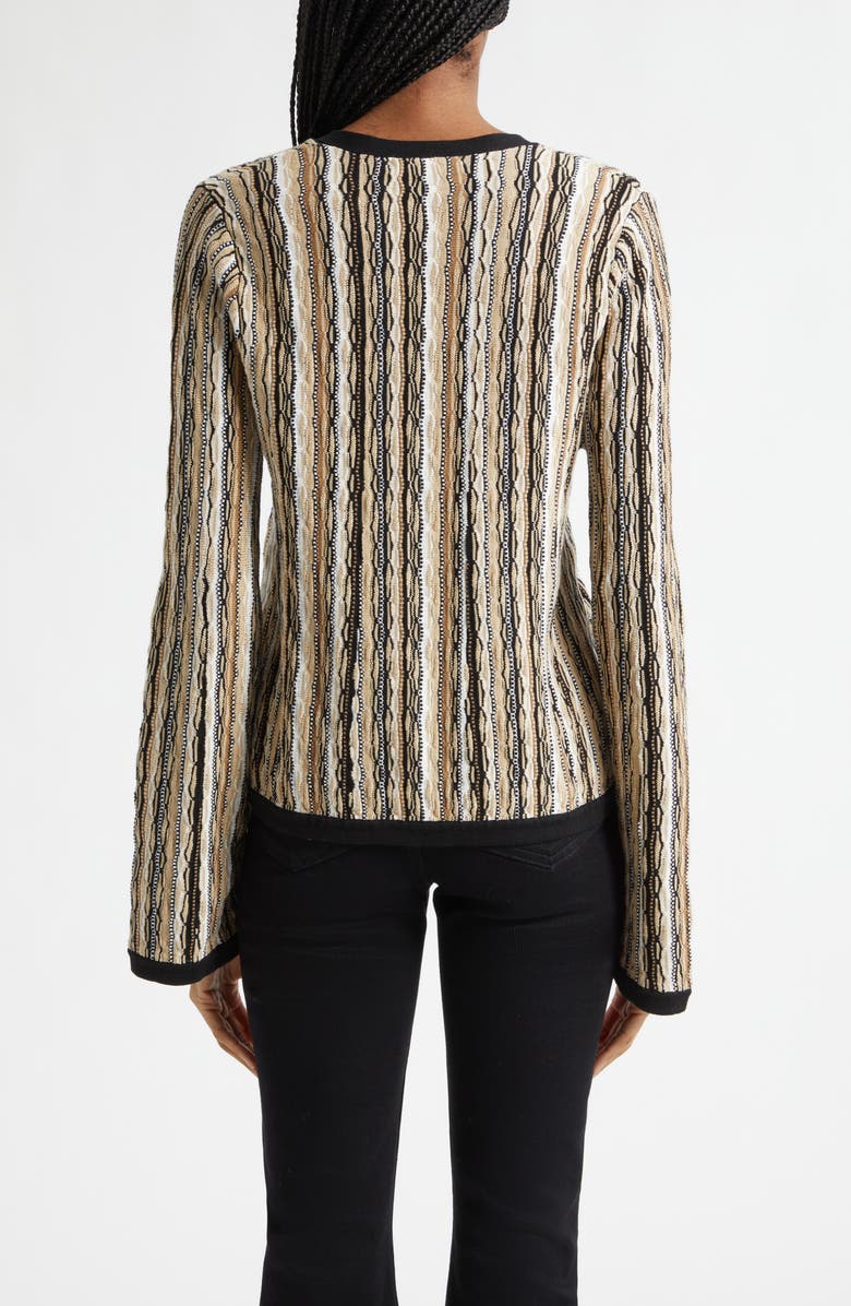 Ramy Brook Daniela Stripe Cardigan, Alternate, color, Black Combo Stripe