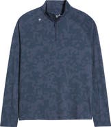 johnnie-O Viktor Waffle Camo Print Quarter Zip Pullover