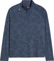 johnnie-O Viktor Waffle Camo Print Quarter Zip Pullover
