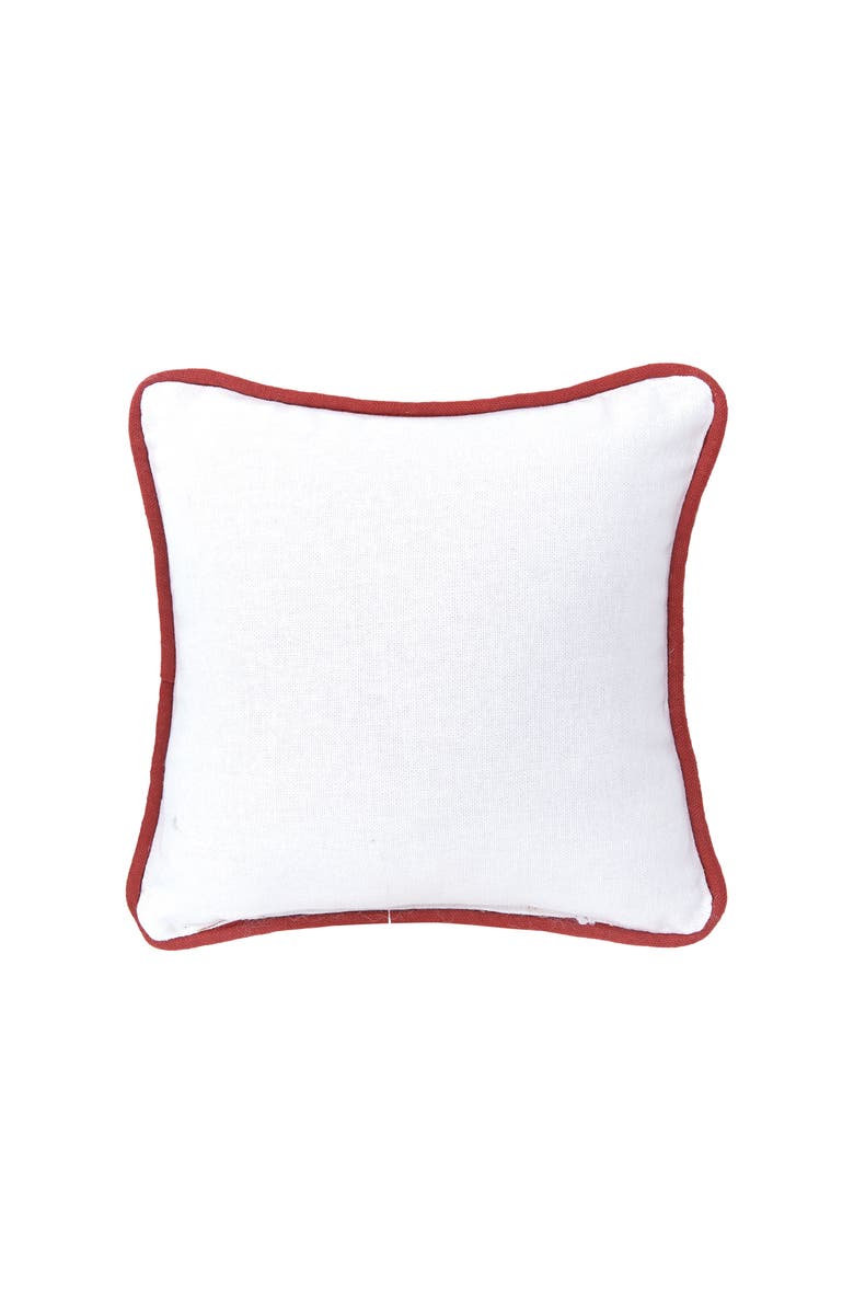 C&F Home Wreath & Pinecones Snowflakes Woodland Bear Cotton Accent Pillow, 8" x 8", Alternate, color, Green