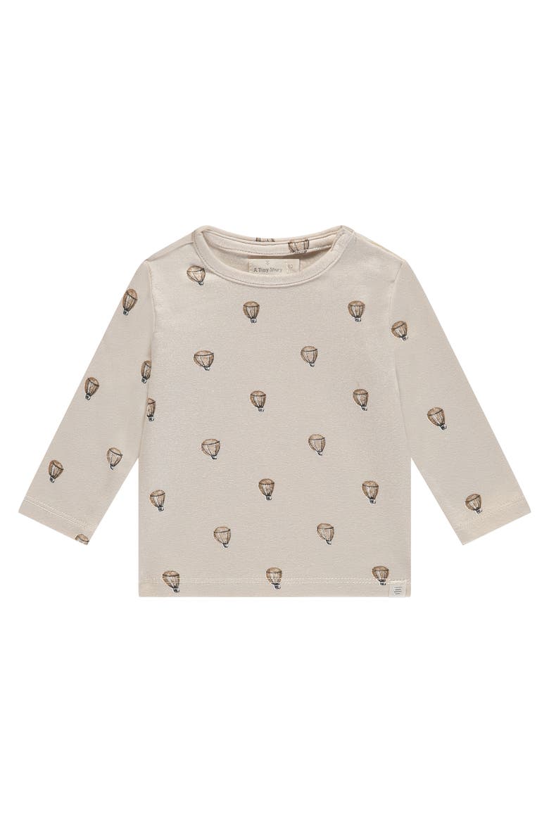 Hot Air Balloon Print Long Sleeve T-Shirt, Main, color, Pearl