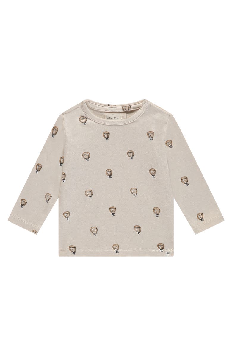 BABYFACE Hot Air Balloon Print Long Sleeve T-Shirt, Main, color, Pearl