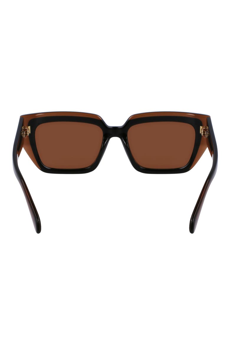 Classic Logo 55mm Square Sunglasses, Alternate, color, TRANSPARENT BROWN/BROWN