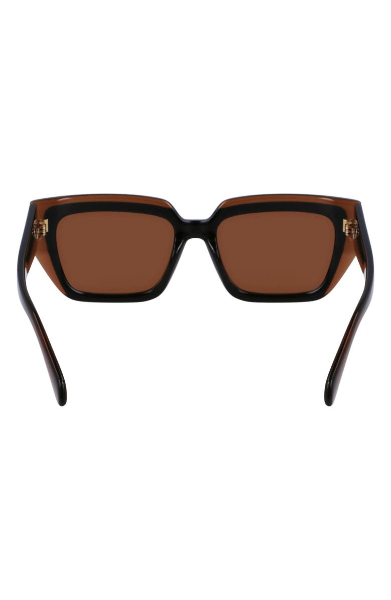 FERRAGAMO Classic Logo 55mm Square Sunglasses, Alternate, color, Trnsprnt Brown/Brn