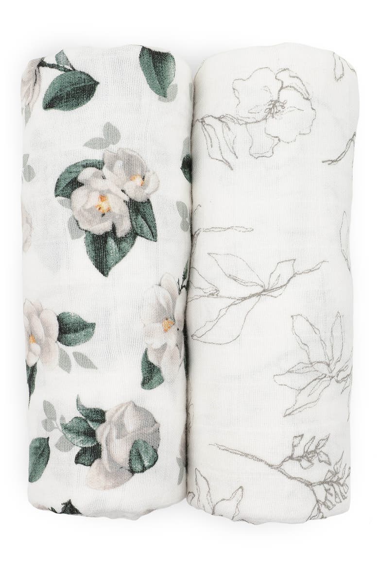 2-Pack Organic Cotton Muslin Swaddle Blanket, Alternate, color, MAGNOLIA
