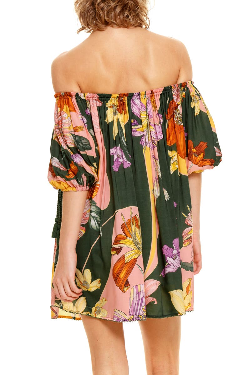 Agua Bendita Liberty Vitero Floral Off the Shoulder Cover-Up Minidress, Alternate, color, 