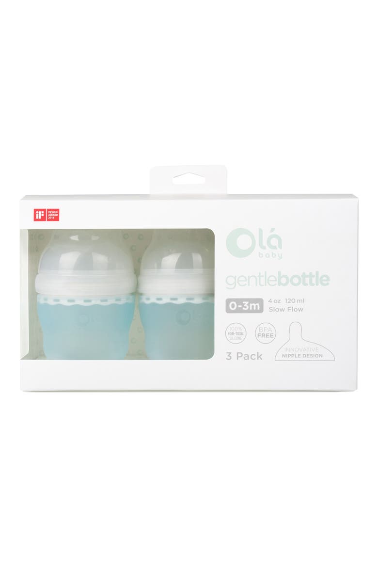 3-Pack GentleBottle 4-Ounce Baby Bottles, Alternate, color, SKY