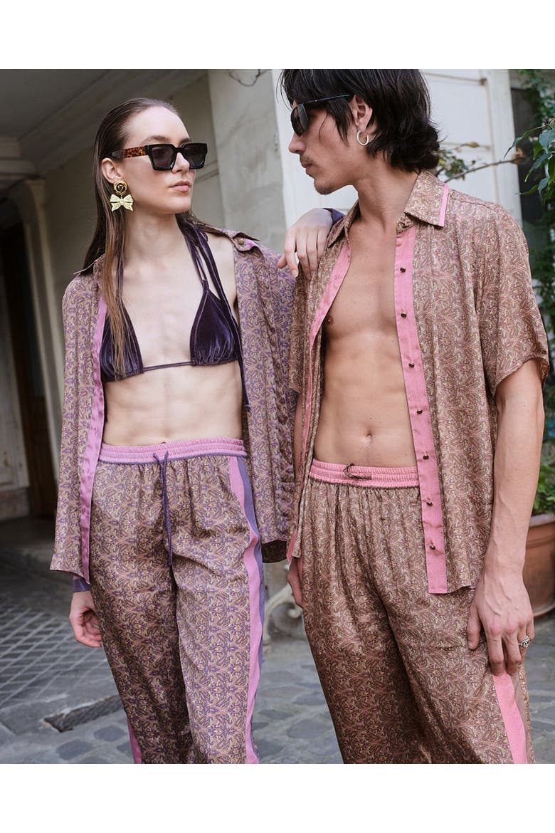 Paisley Motif Pant With Stripe, Alternate, color, Lilac