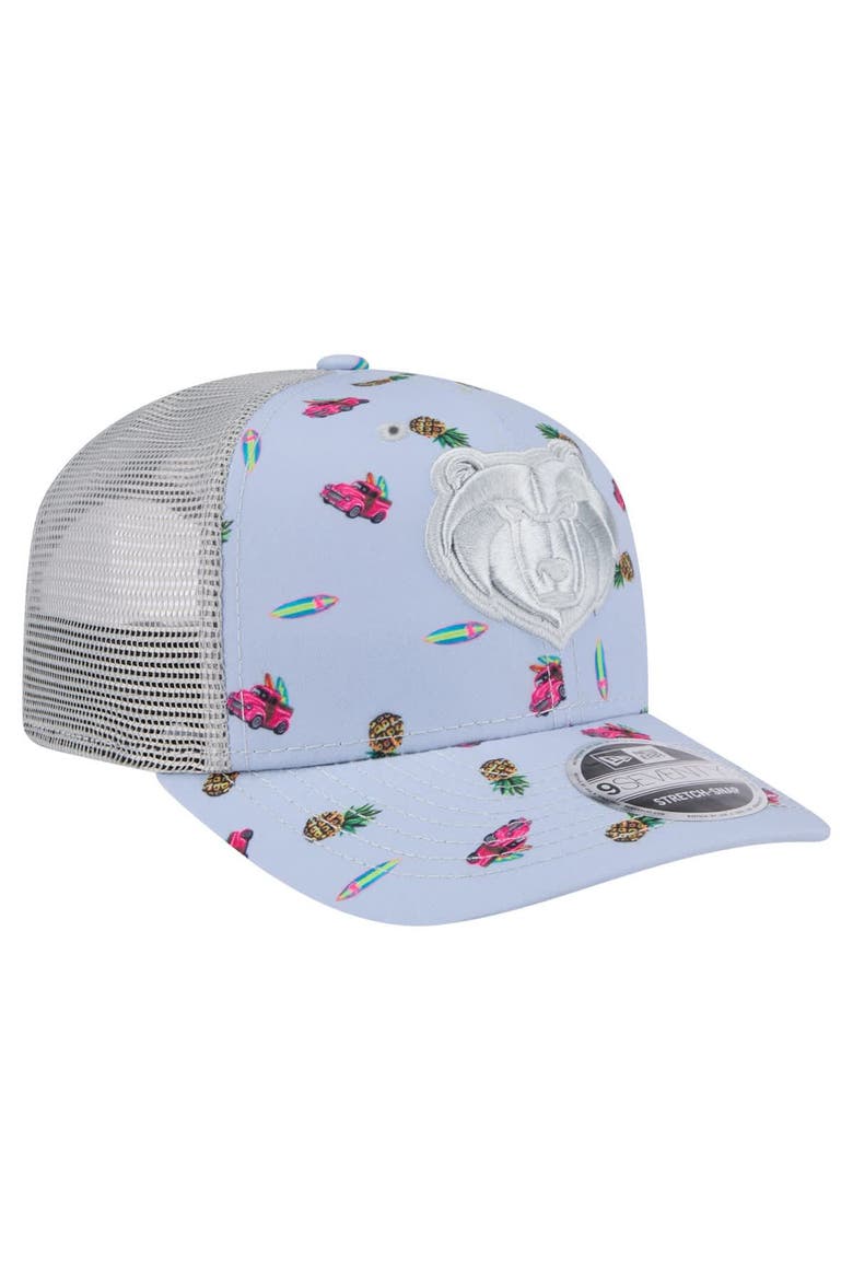 Men's New Era Light Blue/Gray Memphis Grizzlies Adventure Aloha Pattern 9SEVENTY Stretch-Snap Hat, Alternate, color, Light Blue
