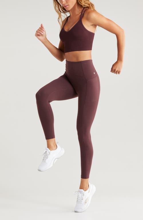 Zella Live In High Waist Leggings In Burgundy