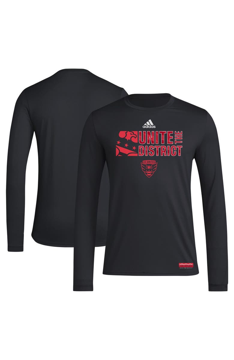 adidas Men's adidas Black D.C. United 2024 Jersey Hook AEROREADY Long Sleeve T-Shirt, Main, color, Black