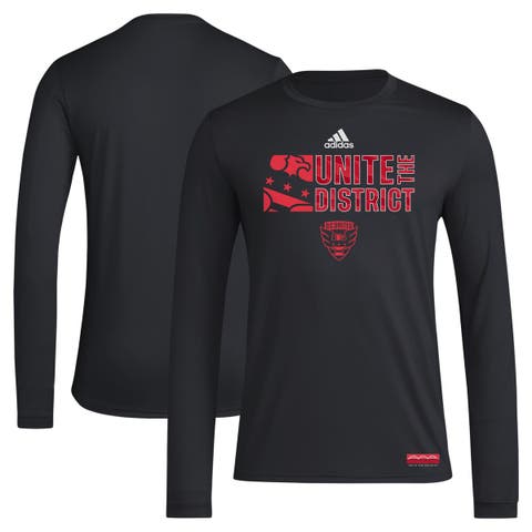 Men's adidas Black D.C. United 2024 Jersey Hook AEROREADY Long Sleeve T-Shirt