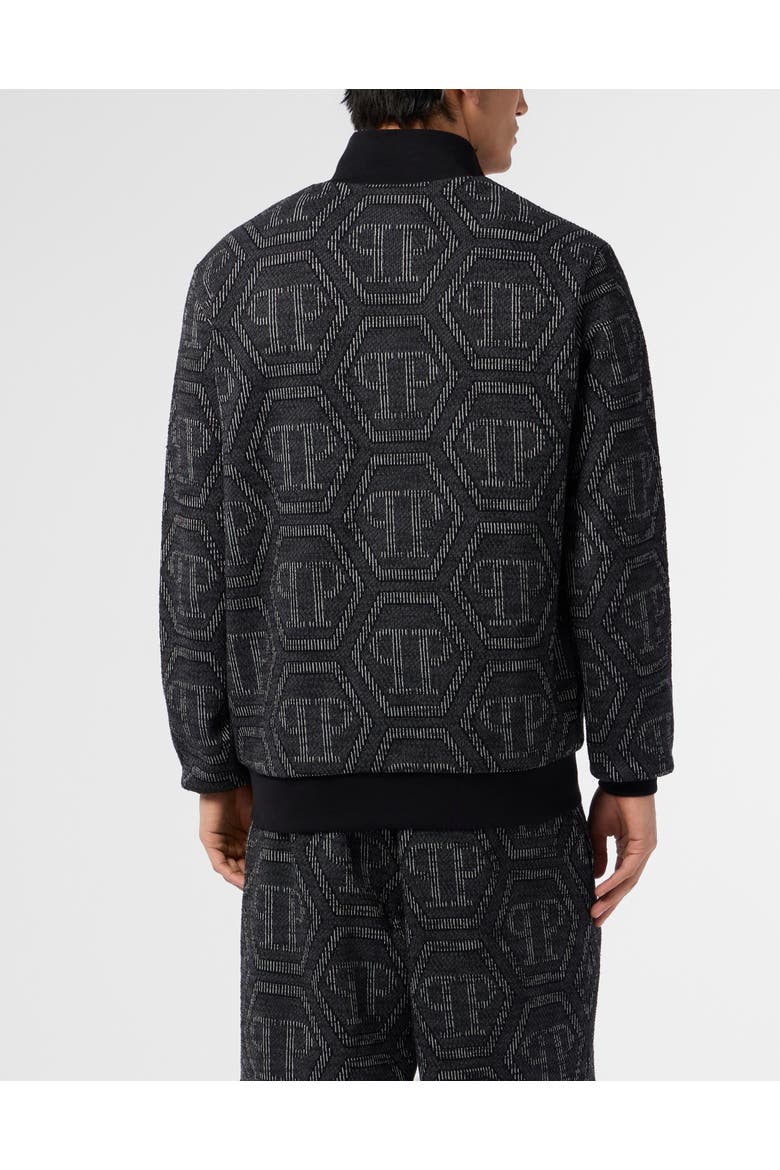 Jacquard Tracksuit Jacket Monogram Men, Alternate, color, black