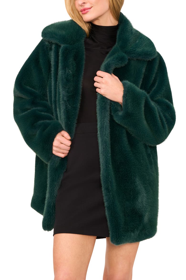 Faux Fur Coat, Main, color, RAIN FOREST