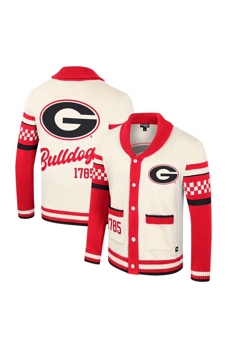 COLOSSEUM Women's Colosseum Cream Georgia Bulldogs Wild Collective Button-Up Jacquard Sweater, Alternate, color, Cream