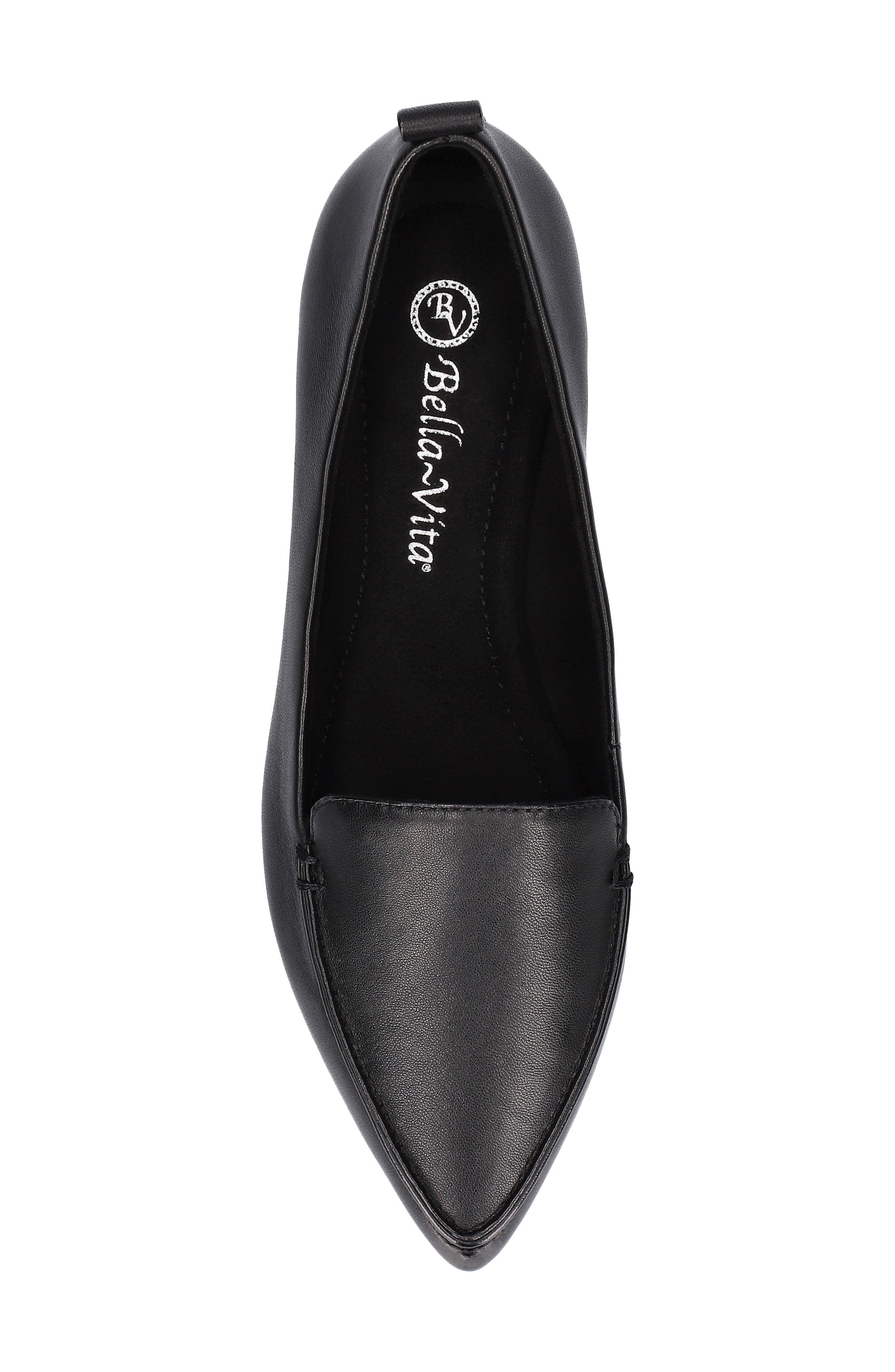 Bella Vita Alessi Pointed Toe Loafer, Alternate, color, Black Leather