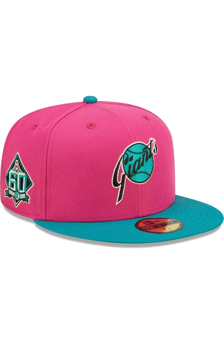 New Era Men's New Era Pink/Green San Francisco Giants Cooperstown Collection 60th Anniversary Passion Forest 59FIFTY Fitted Hat, Main, color, 