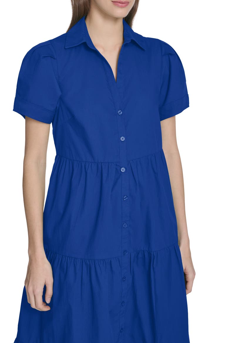 Short Sleeve Cotton Tiered Maxi Dress, Alternate, color, REGATTA