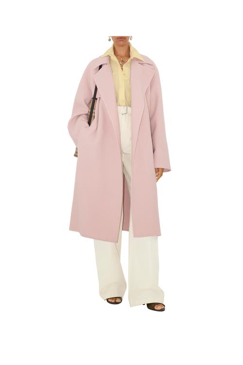 Burberry Cashmere Wrap Coat In Pink