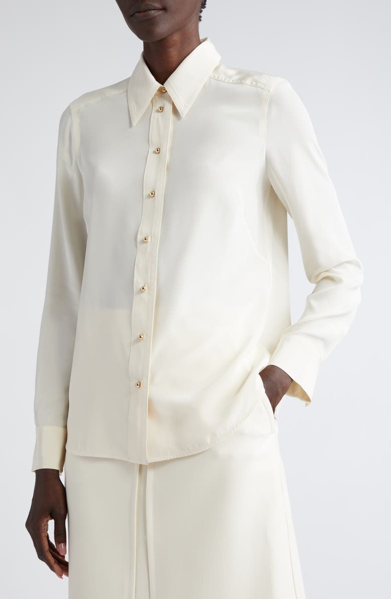 St. John Collection Silk Crêpe de Chine Shirt, Alternate, color, 