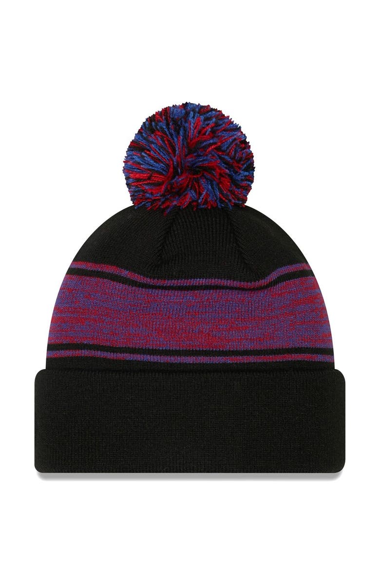 New Era Men's New Era Black Chicago Cubs Chilled Cuffed Knit Hat with Pom, Alternate, color, Black