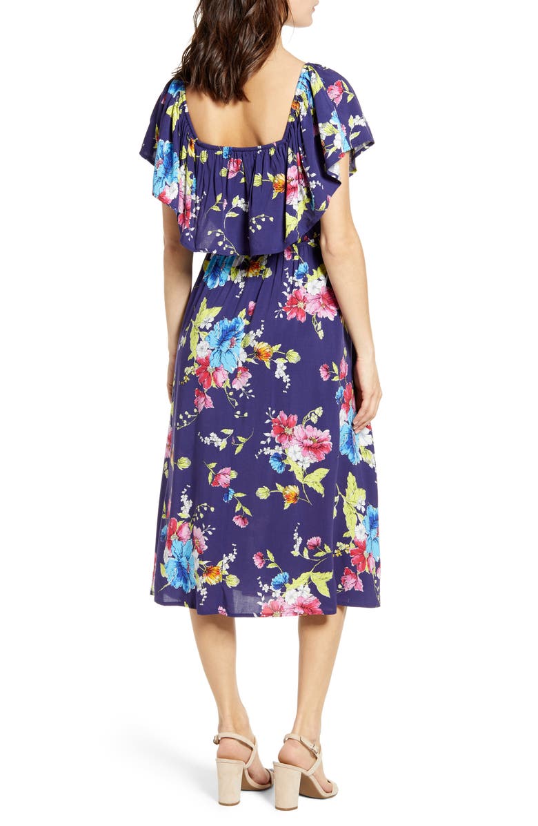 BP. Off the Shoulder Popover Midi Dress, Alternate, color, 