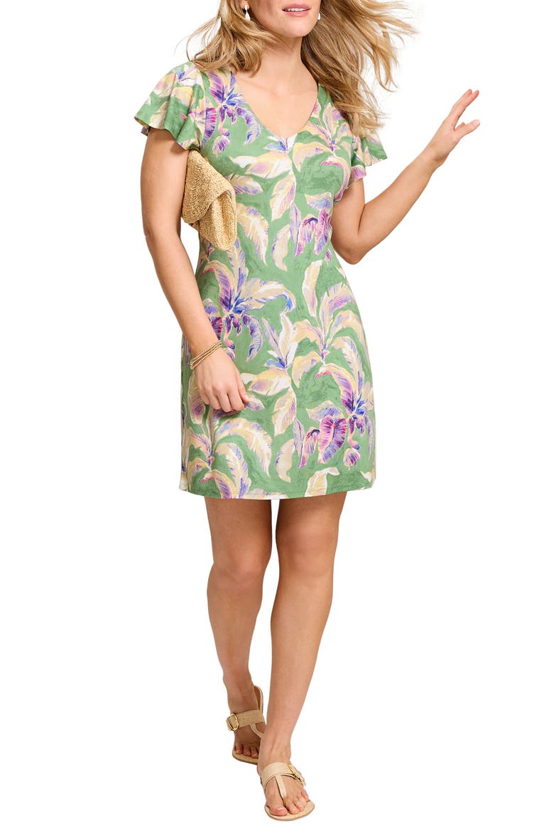 Darcy Norte Floral Stretch Ponte Dress, Main, color, NATURAL MINT