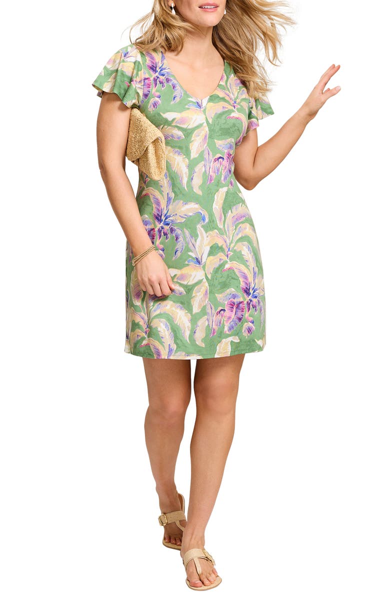 Tommy Bahama Darcy Norte Floral Stretch Ponte Dress, Main, color, Natural Mint
